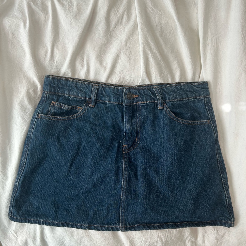Blue Denim Mini Skirt A-Line
